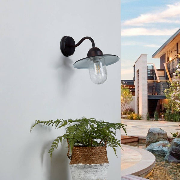 Lindby Wandleuchte außen Filip (spritzwassergeschützt (Modern) in Braun aus Metall (1 flammig, E27) - Außenwandleuchten Wandlampe Led Außenlampe Outdoor für Außenwand/Hauswand Haus