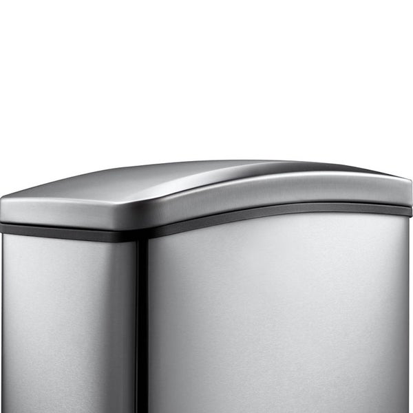 PROREGAL Rechteckiger Treteimer Aus Gebürstetem Edelstahl 8 Liter HxBxT 33,5 x 17,8 x 33,2 cm Silber