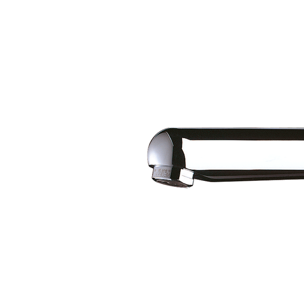 Wasserhahnauslauf mit integriertem Strahlregler.