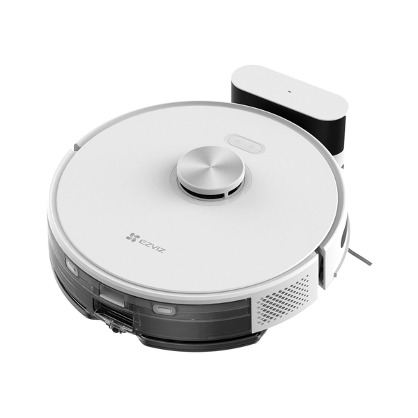 EZVIZ Saugroboter mit Ladestation für die automatische Bodenreinigung.