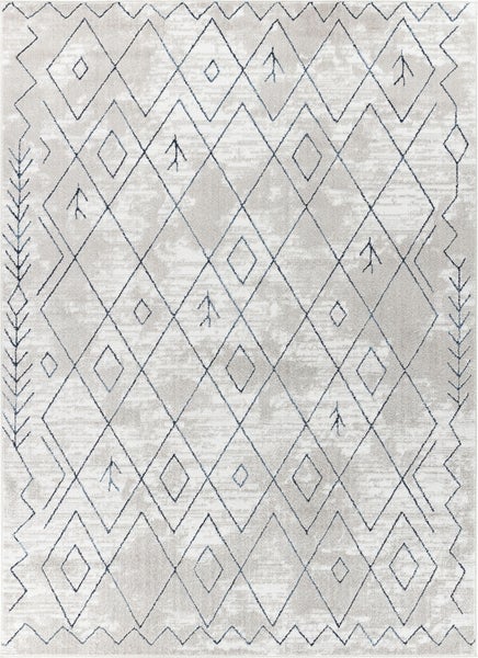 Etnhischer Berber Teppich Weiß/Blau 200x275 cm FABIA HORNBACH