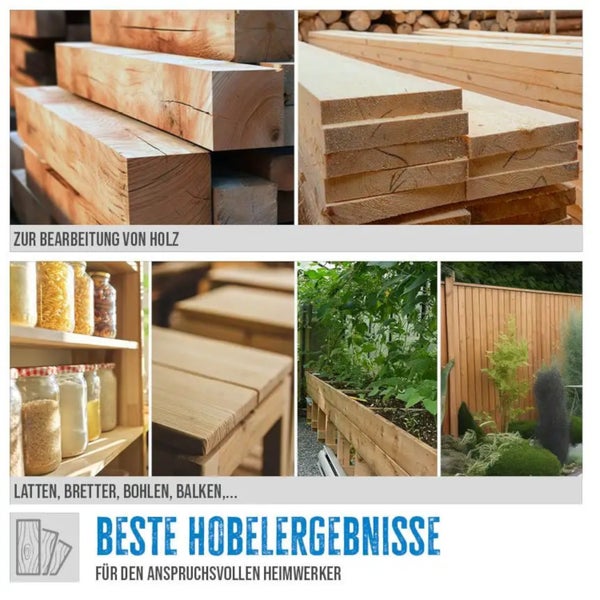 Anwendungsbeispiele für Holzbearbeitungsprodukte wie Latten, Bretter, Bohlen und Balken