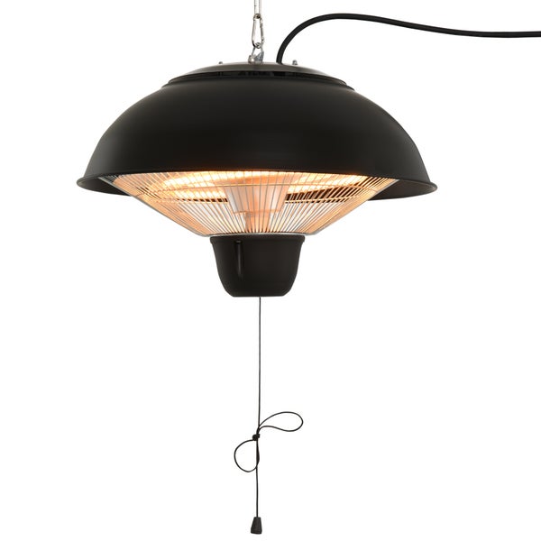 Outsunny Deckenheizstrahler, Heizstrahler, 1500W, Ø40,5 x 30,7 cm, Alu, Stahl, Kunststoff, Schwarz