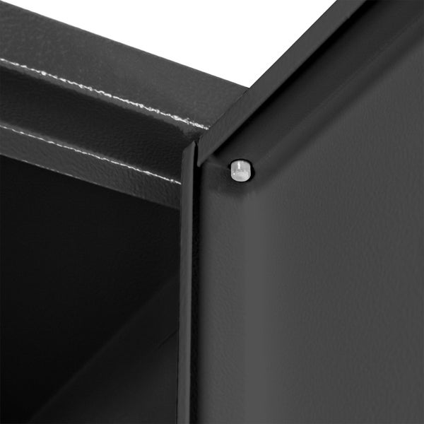 PROREGAL Garderobenschrank Ermine mit 3 Türen | HxBxT 178x89x50cm | Anthrazitgrau | Spind, Aufbewahrungsspind, Arbeitsschrank