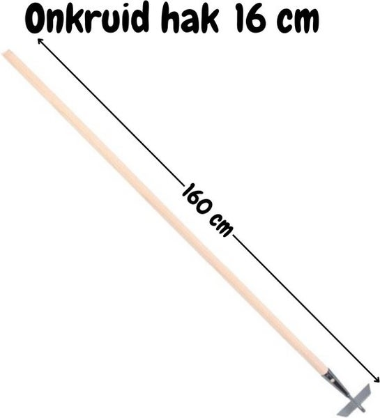 Unkrauthacke mit 16 Zentimeter Arbeitsbreite und 160 Zentimeter Stiellänge
