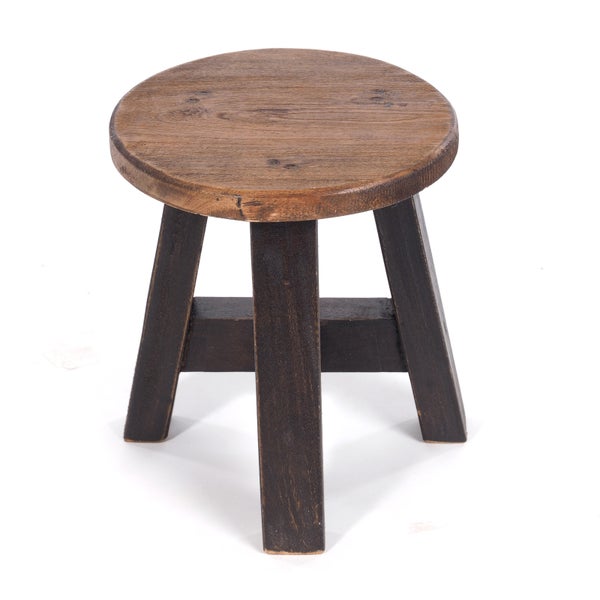 Pflanzenhocker Bern Mahagoni Massivholz 04 schwarz-natur