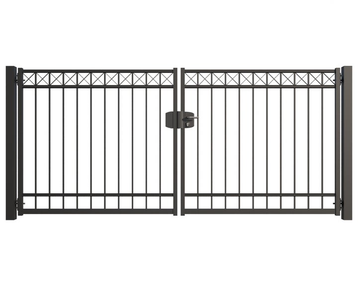 Metall Doppelstabmattenzaun Gartentor mit Schloss