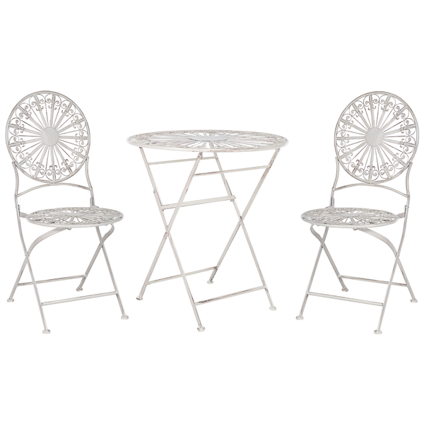 Bistro Set klappbar SCAFA Metall Weiß