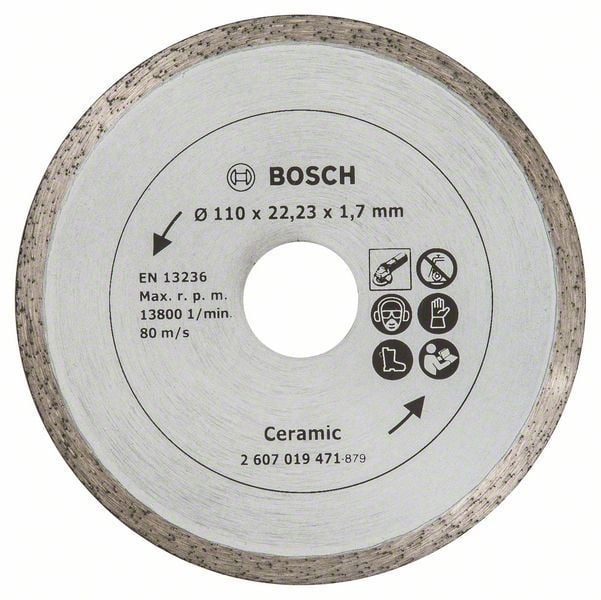 Bosch Diamanttrennscheibe für Fliesen, Durchmesser: 110 mm - 2607019471