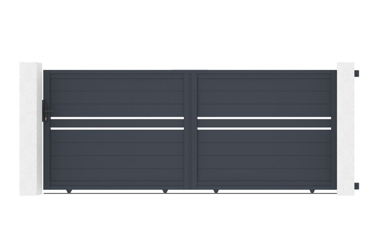 Schiebetor 3,5 m CIMONE H.140 graues Aluminium