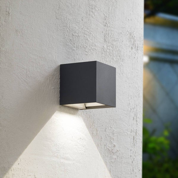 PRIOS LED Lius mit Bewegungsmelder (Modern) in Schwarz aus Aluminium (1 flammig, )