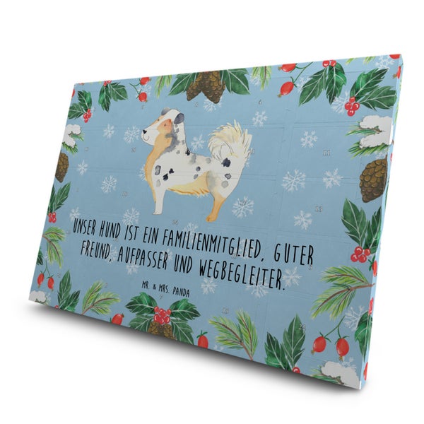 Mr. & Mrs. Panda Tee Adventskalender Hund Australien Shepherd - Blau Pastell