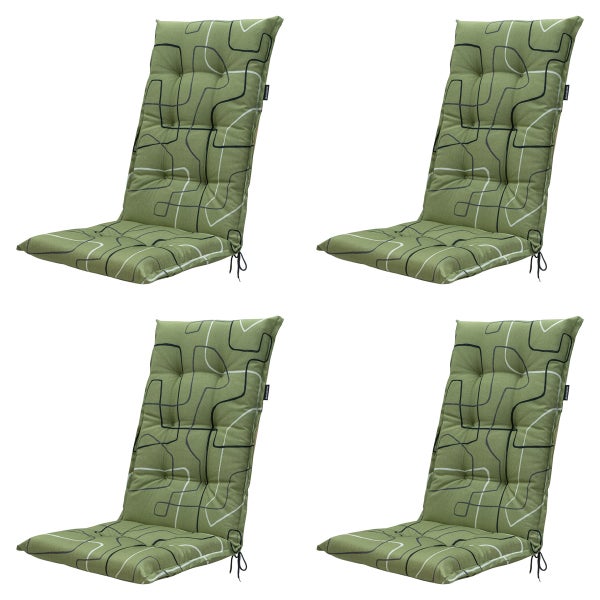 Hochlehnerauflage Joah, Salbei – Ca. 123x50 cm - 4er-Set