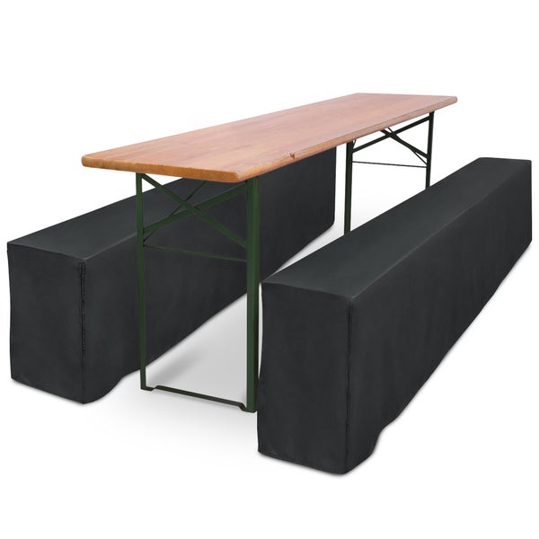 Bierzeltgarnitur mit Tisch und zwei Bänken, Bezüge