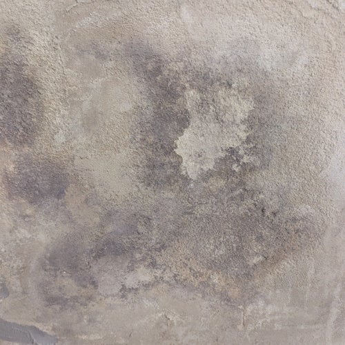 Nahaufnahme einer Wand mit Feuchtigkeitsschäden und Schimmelbildung