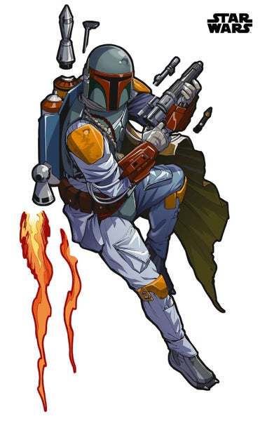 Disney Wandtattoo Star Wars Boba Fett Blau, Grau und Orange - 127 x 200 cm - 612419