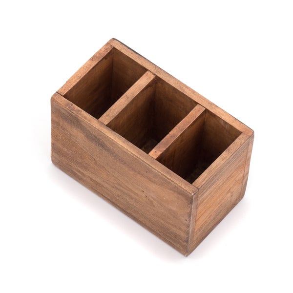 Stiftehalterbox Organize Mahagoni Holz, mit beschreibbarer Tafel naturfarben