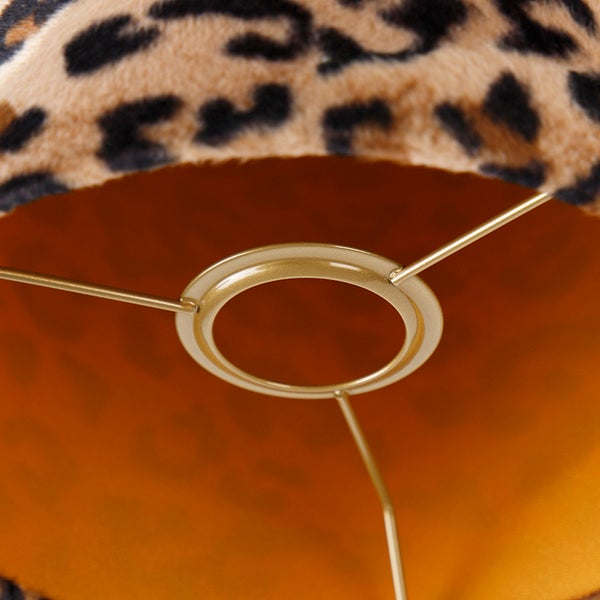 Velours Lampenschirm Leopard Design 20/20/20 Gold innen