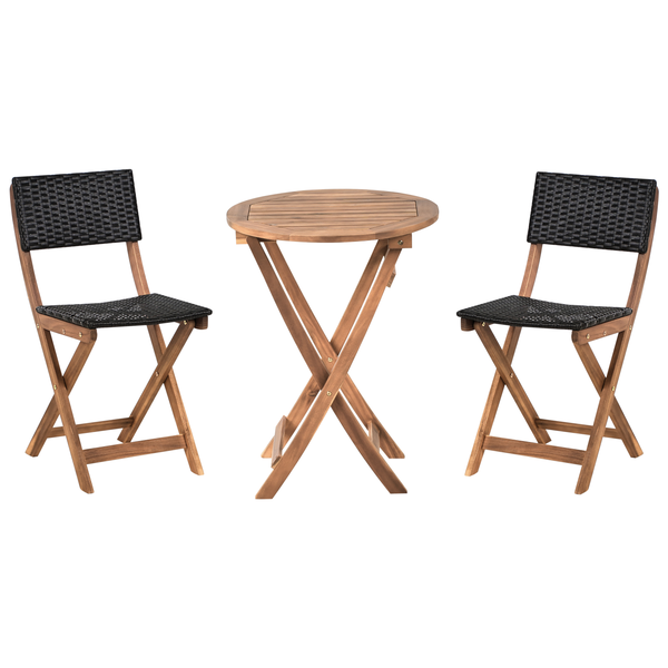 Bistro Set RIVAROTTA Akazienholz Braun / Schwarz