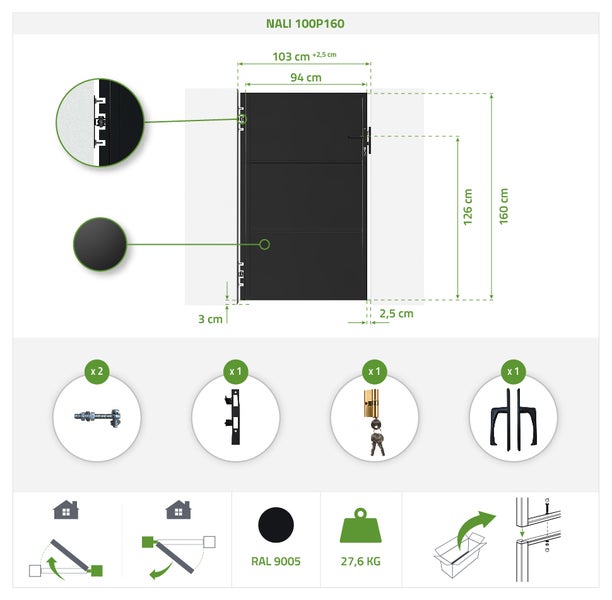 Nali 100P160 Produktdetails und Abmessungen