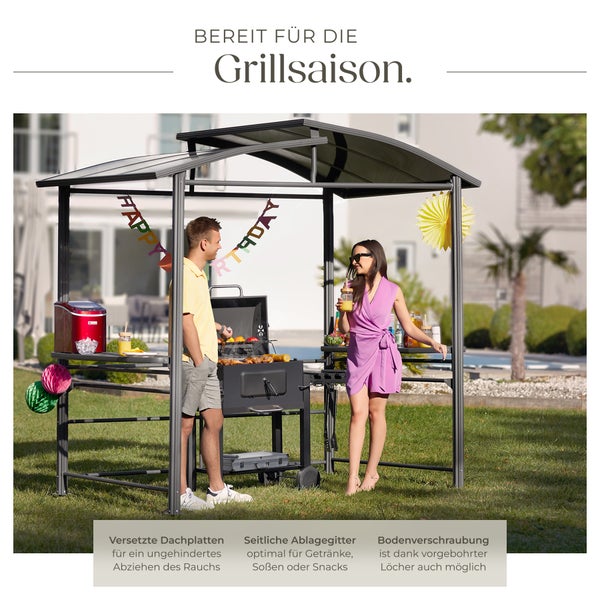 Grillpavillon tectake Asado gute Luftzirkulation 240 x 150 x 234 cm
