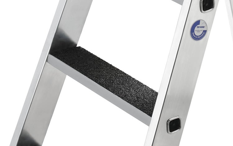 PROREGAL Stufen-Stehleiter Beidseitig Begehbar mit Clip-Step R13 2 x 14 Stufen