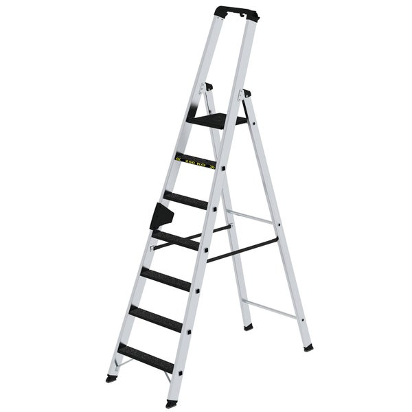 Aluminium Klappleiter mit sechs Stufen und einer maximalen Belastbarkeit von 250 Kilogramm