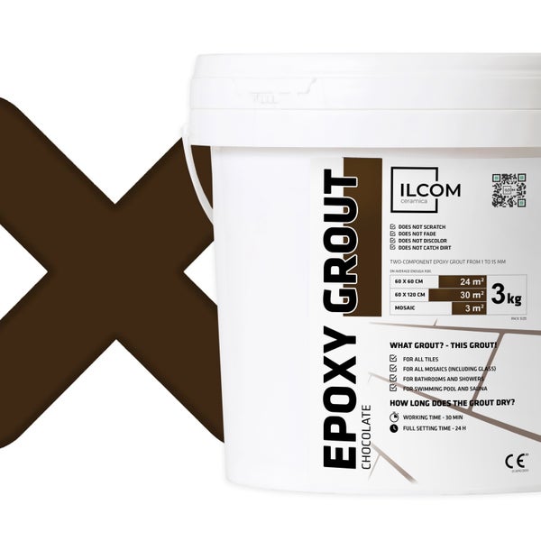 Epoxidharzmörtel zum Füllen von Fugen  - Dunkelbraun -  3Kg