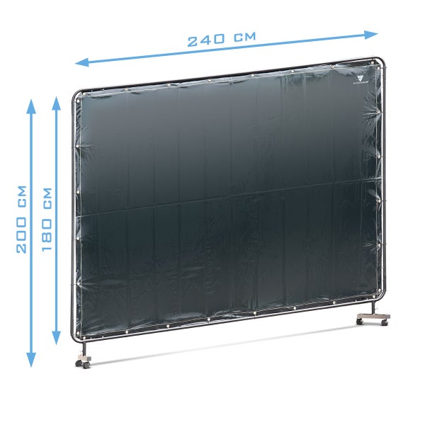 STAHLWERK Schweißerschutzwand UV-resistenter Schweißschutzvorhang 2,4m x 1,8m