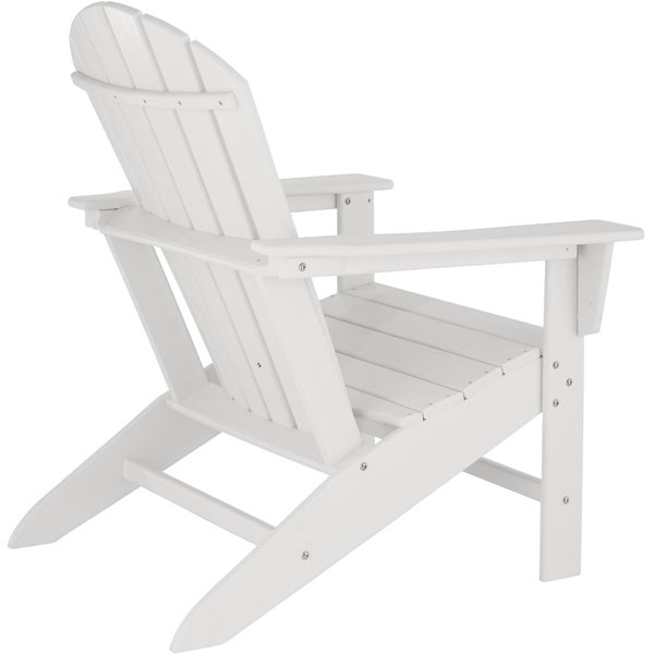 Gartenstuhl tectake Joan Belastbarkeit 120 kg, 83 x 79 x 97 cm im Adirondack-Stil weiß/weiß