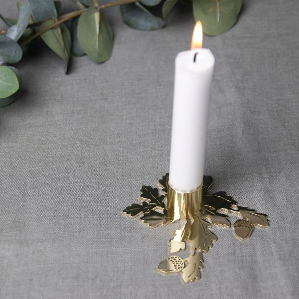 Goldener Kerzenständer Eichenblatt - Pluto Design