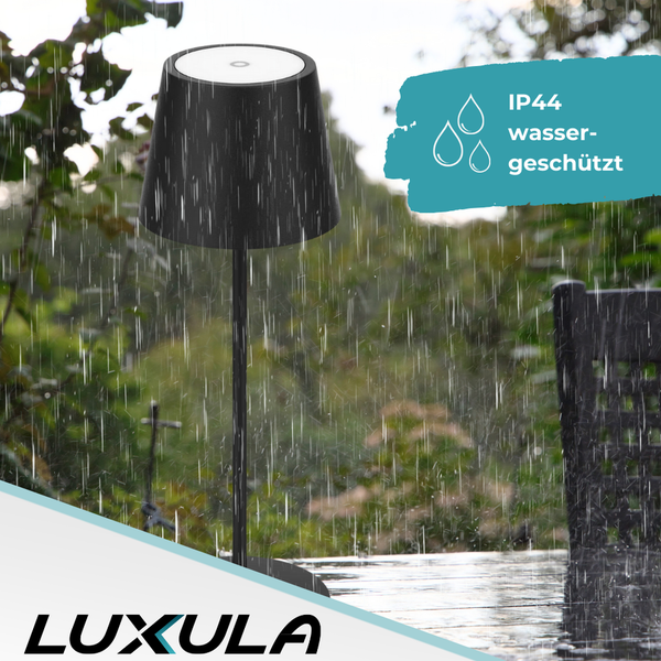 Luxula Leuchte mit IP44 Wasserschutz im Aussenbereich