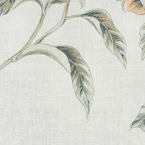 Nahaufnahme eines Stoffes mit Blätterdruck