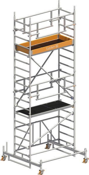 Layher Fahrgerüst mit zwei Plattformen