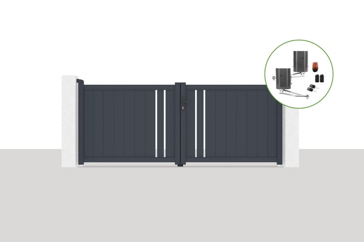 Elektrisches Flügeltor 3x1,2m GIONA + BUNKER B500 Motorisierung