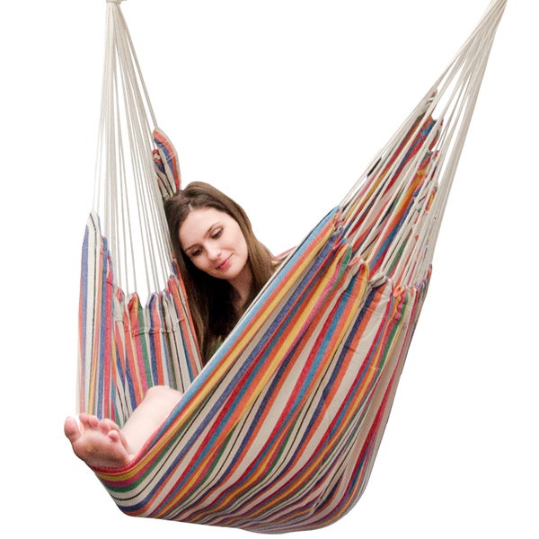 XXL Hängesessel  Relaxsessel 185x130cm bis 150kg mit bunten Streifen