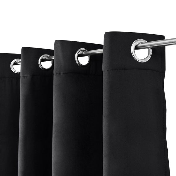 Beautissu Amelie TO Vorhang mit Öse 140x245cm Schwarz (2tlg)