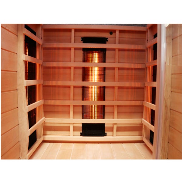 Dewello® Infrarotkabine Infrarotsauna MILTON 90cm x 90cm inkl. 4 Vollspektrumstrahler, Karbonstrahler, 1 Person, LED