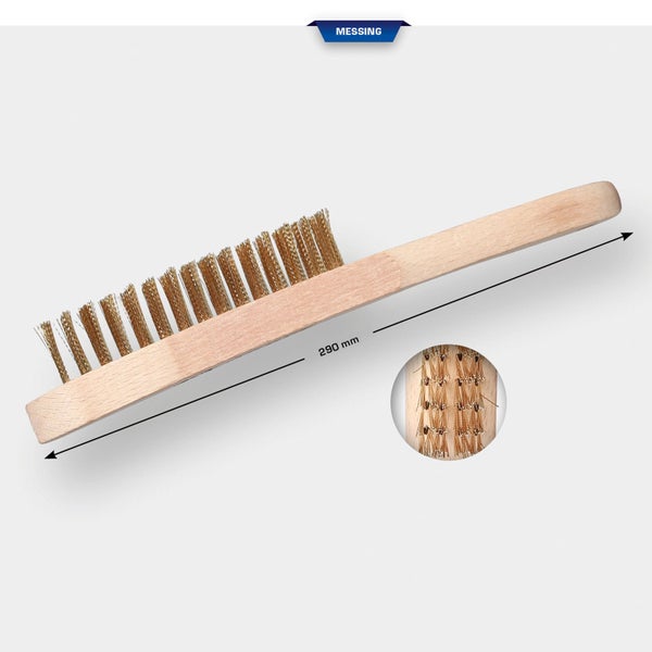 Messingbürste mit Holzgriff, 290 mm Länge
