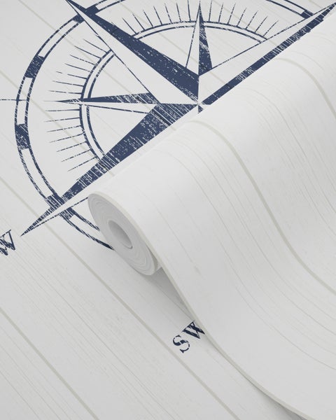 Tapetenrolle mit Kompassmotiv