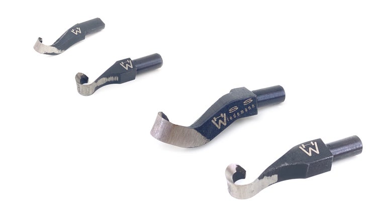 Drechselwerkzeug Wiedemann HSS Ausdrehhaken Set inkl. Aluminiumheft mit ausziehbaren Haltestangen