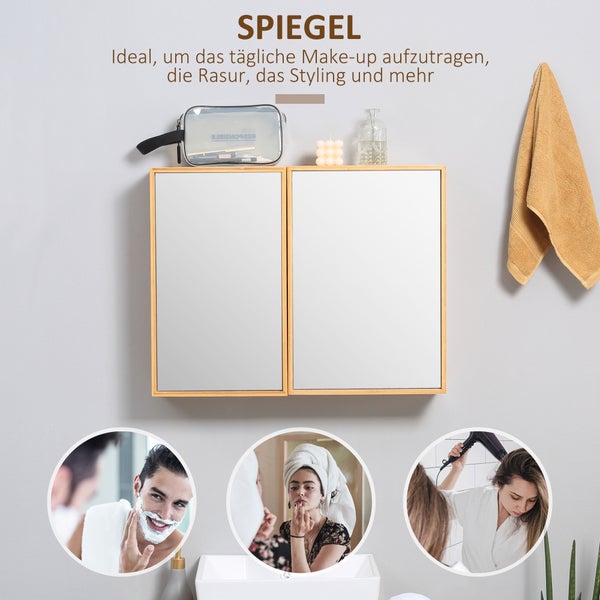 Badezimmer mit Spiegelschrank für Make-up und Rasur