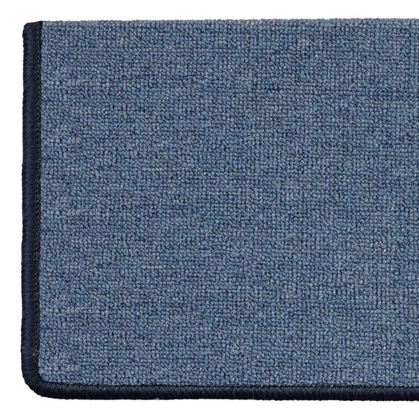 FLOORDIREKT Stufenmatte London - mit Umkettelung - Hellblau - Rechteckig - 23,5 x 65 cm