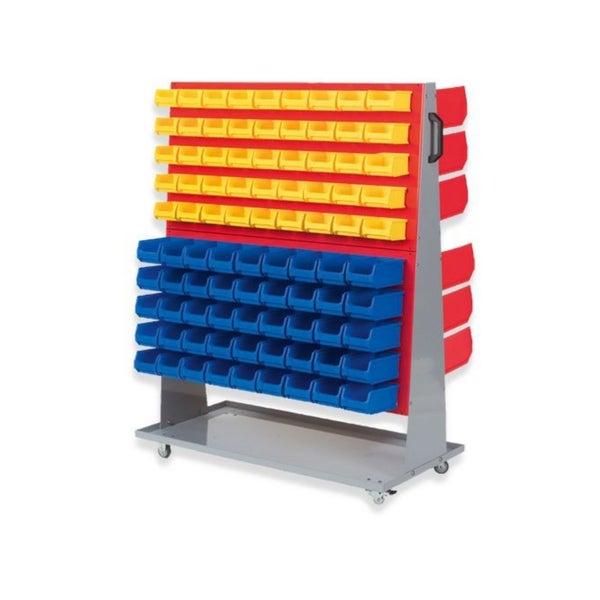 Gelber Lagerkasten mit den Maßen 10 x 10 x 6 cm und einem Volumen von 0,4 Liter.