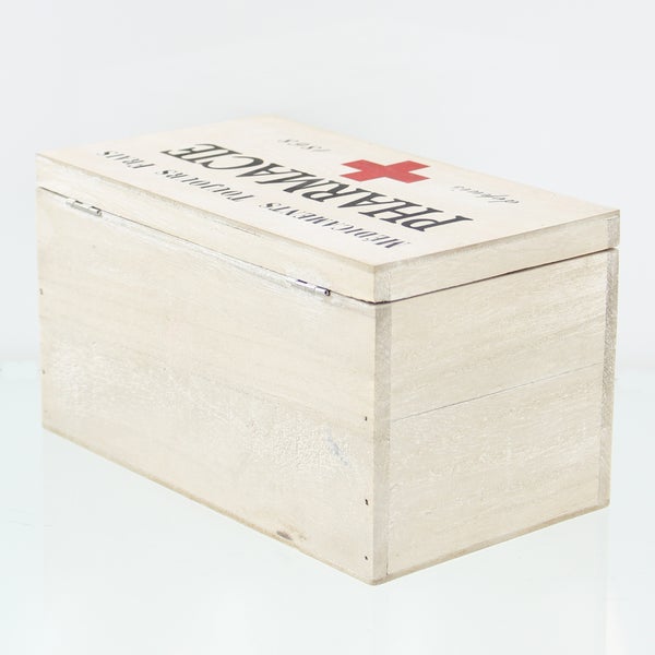 FRANK FLECHTWAREN | Dekobox Pharmacie, HOLZ, 23 x 13 x 13 cm