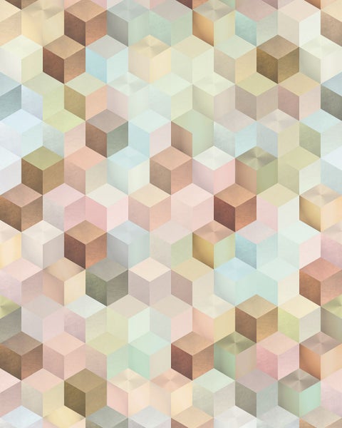 Abstraktes Würfelmuster für Wandgestaltung