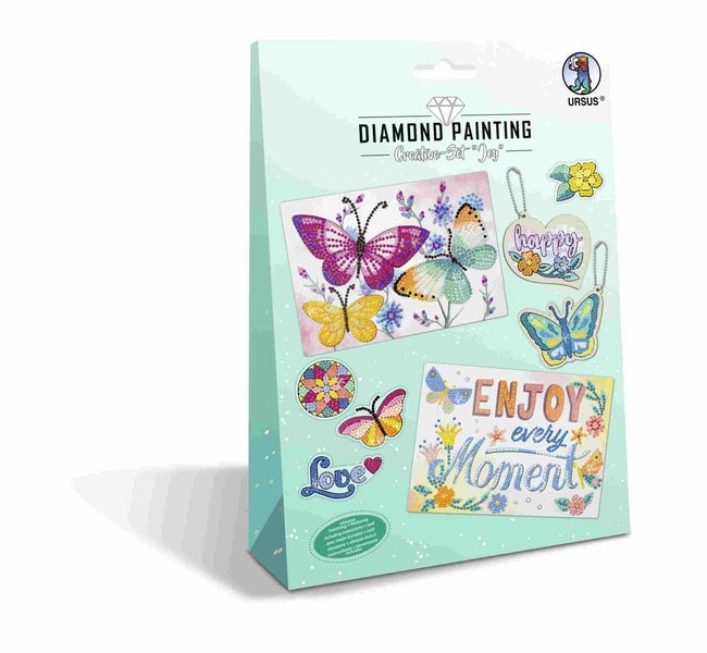 URSUS Kinder-Bastelsets Diamod Painting Creative Set Joy, 2er Karten