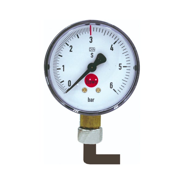 Kontrollmanometer, Winkelkontrolluhr mit 90 Grad Krümmer