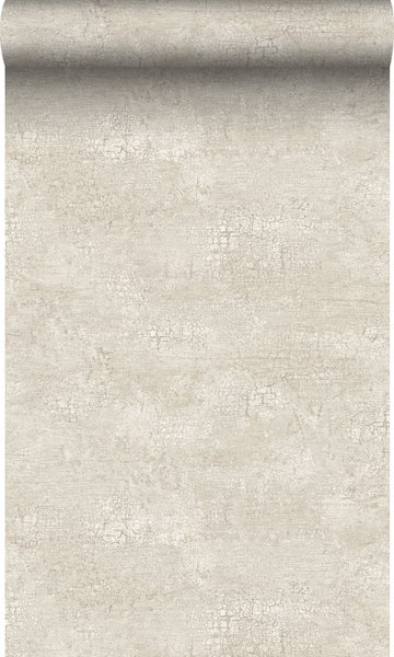 Origin Wallcoverings Tapete Naturstein mit Craquelé-Effekt Beige - 53 cm x 10,05 m - 347563