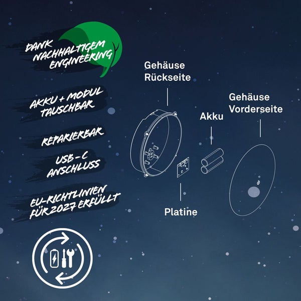 LED Wandleuchte Aussen LED Wandlampe Aussenleuchte Akku Dimmbar Touch IP54